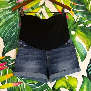 Liz Lange M Maternity Casual Weekend Spring Fall Summer Denim Jean Shorts